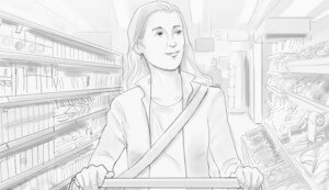 Frau im Supermarket